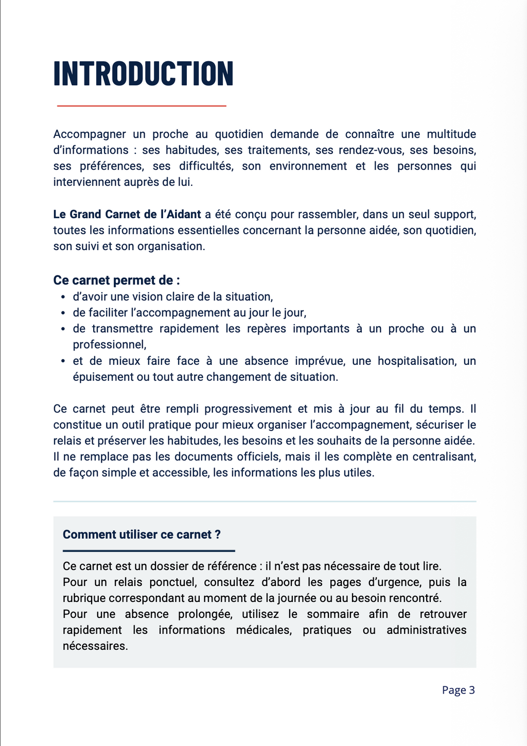 Le Grand Carnet de l’Aidant