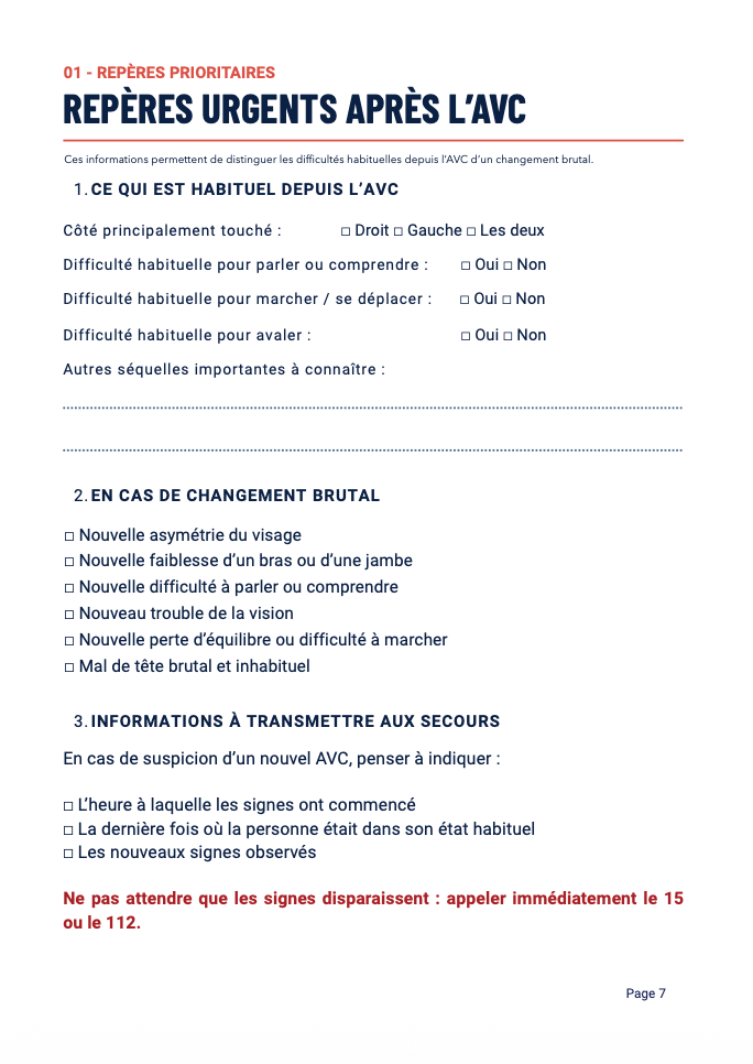 Le Grand Carnet de l’Aidant – Spécial AVC