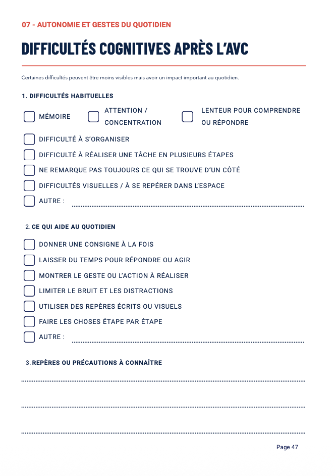 Le Grand Carnet de l’Aidant – Spécial AVC