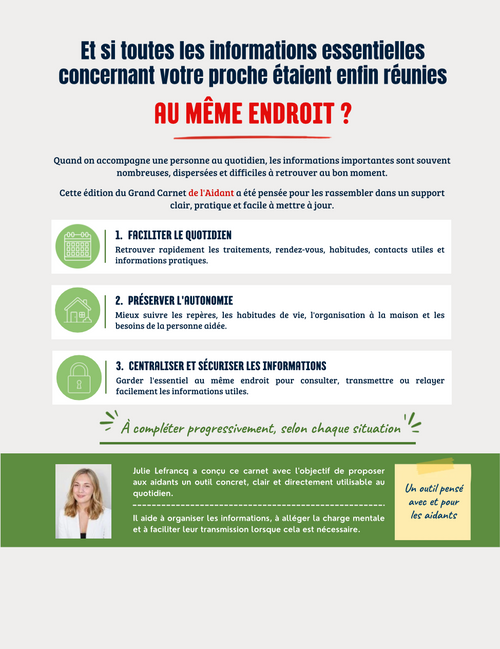 Le Grand Carnet de l'Aidant - Spécial Parkinson