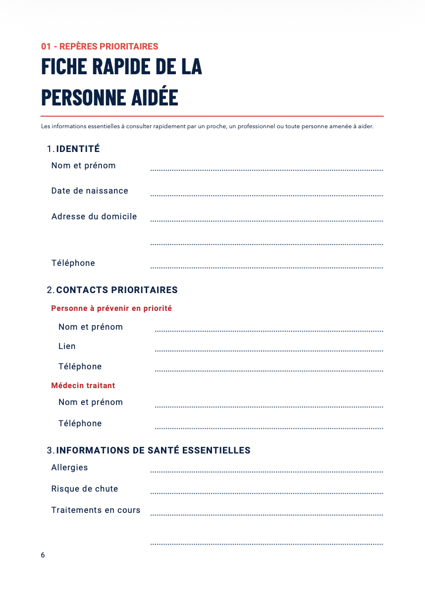 Le Grand Carnet de l'Aidant - Spécial Parkinson