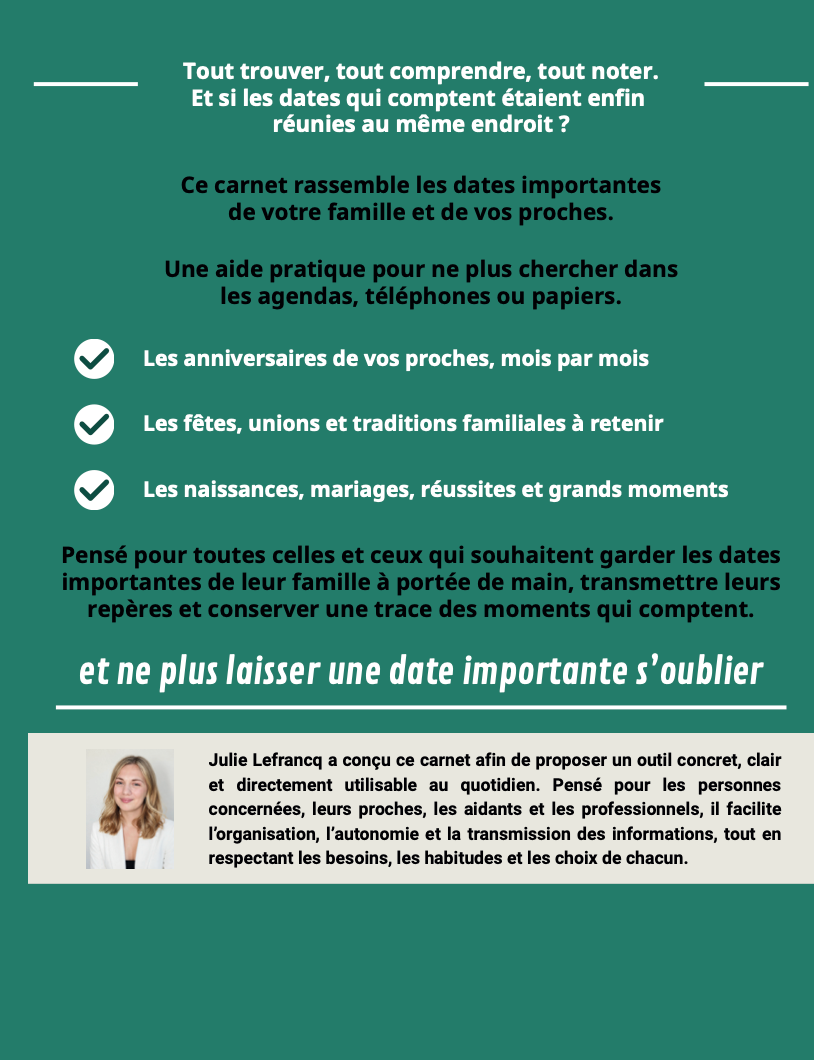 Le petit carnet de mes dates importantes