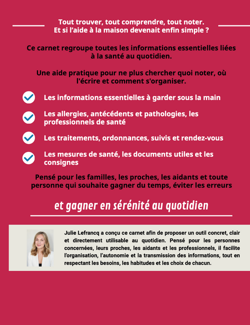 Le petit carnet de ma santé au quotidien